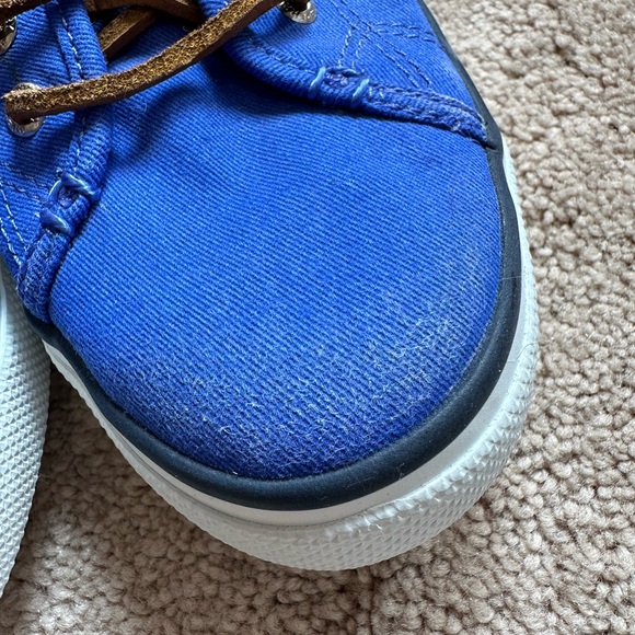 SPERRY Top-Sider Marine Blue Shoes MISMATCHED SIZES 8 & 8.5 Leather Laces Curled - Picture 6 of 12